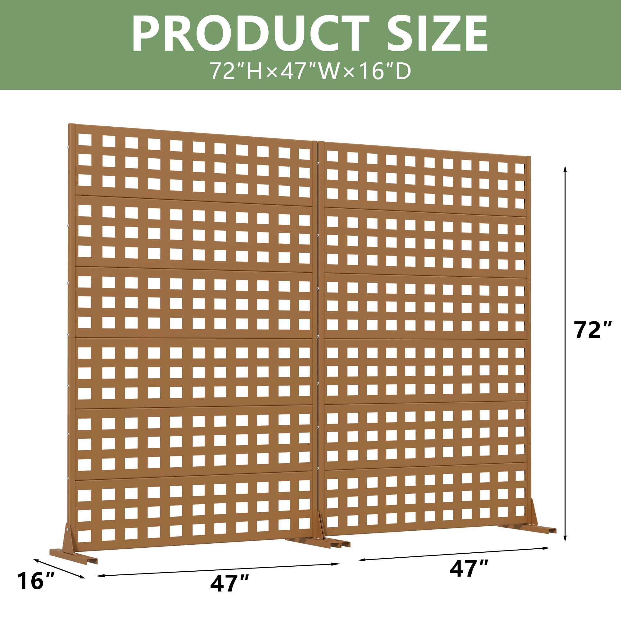 Privacy Metal Screen Fence Panel Horizontal Stripe Pattern
