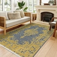 thumbnail image 2 of Yellow Medallion Area Rugs for Living Room Washable Rugs Boho Moroccan Area Rug Soft Neutral Geometric Bohemian Carpet Distressed Indoor Rug for Bedroom Dining Room Office Foldable Nonslip Rug, 2 of 9