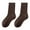 Coffee, variant on Xinwanna 1 Pair Women Winter Socks Solid Color Ribbed Cuffs Thickened Plush Lining Sleeping Socks Autumn Winter Daily Wear (Camel,One Size)