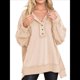 thumbnail image 1 of Sudadera para Mujer, Estilo Informal, de Larga, con Botones y Cuello Henley, Estilo Túnica, para Otoño. Albaricoque XL, 1 of 7