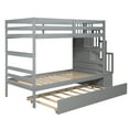 thumbnail image 5 of Solid Pine Twin Over Twin Bunk Bed with Detachable Beds & Staircase Storage - Gray, 200lbs Capacity, Easy to Assemble (93.5"L x 42.67"W)​, 5 of 8
