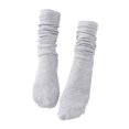 thumbnail image 2 of dianhelloya 1 Pair Women Socks Solid Color Sweat-absorbent Autumn Winter Japanese Style Good Elasticity Leg Warmers for Daily Wear Light Grey, 2 of 8
