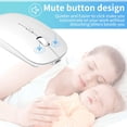 thumbnail image 3 of Wireless Mouse,Slim Wireless Portable Mobile Mouse,2.4G Noiseless Mouse with USB Receiver,Rechargeable Wireless Mouse for MacBook,Laptop,PC,Computer,Notebook (Silver), 3 of 7
