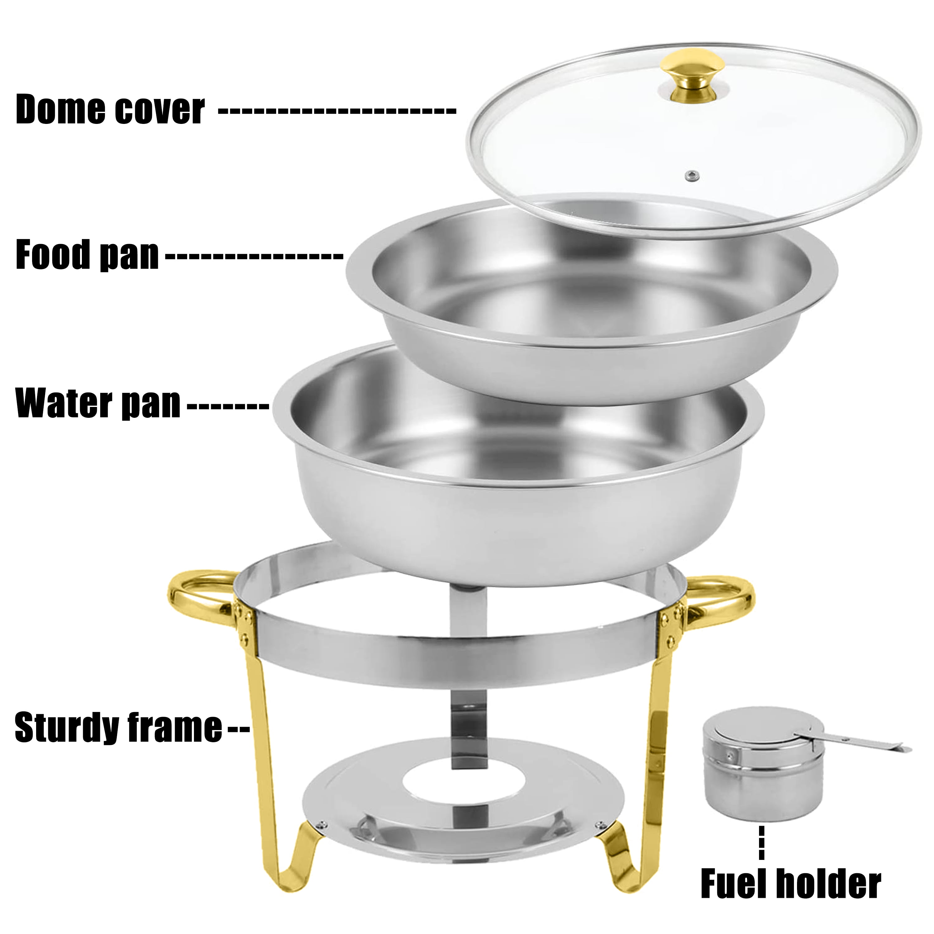 Catering Buffet Warmer Set Chafing Dish Buffet Set Stainless Steel Buffet  Servers and Warmers for Party Soup Stock Pots Kitchen Birthday Aureate 