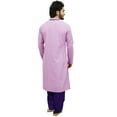 thumbnail image 5 of Atasi Men's Purple Kurta Pyjama Set Long Cotton Tunic Shirt Ethnic Wear-Medium, 5 of 7