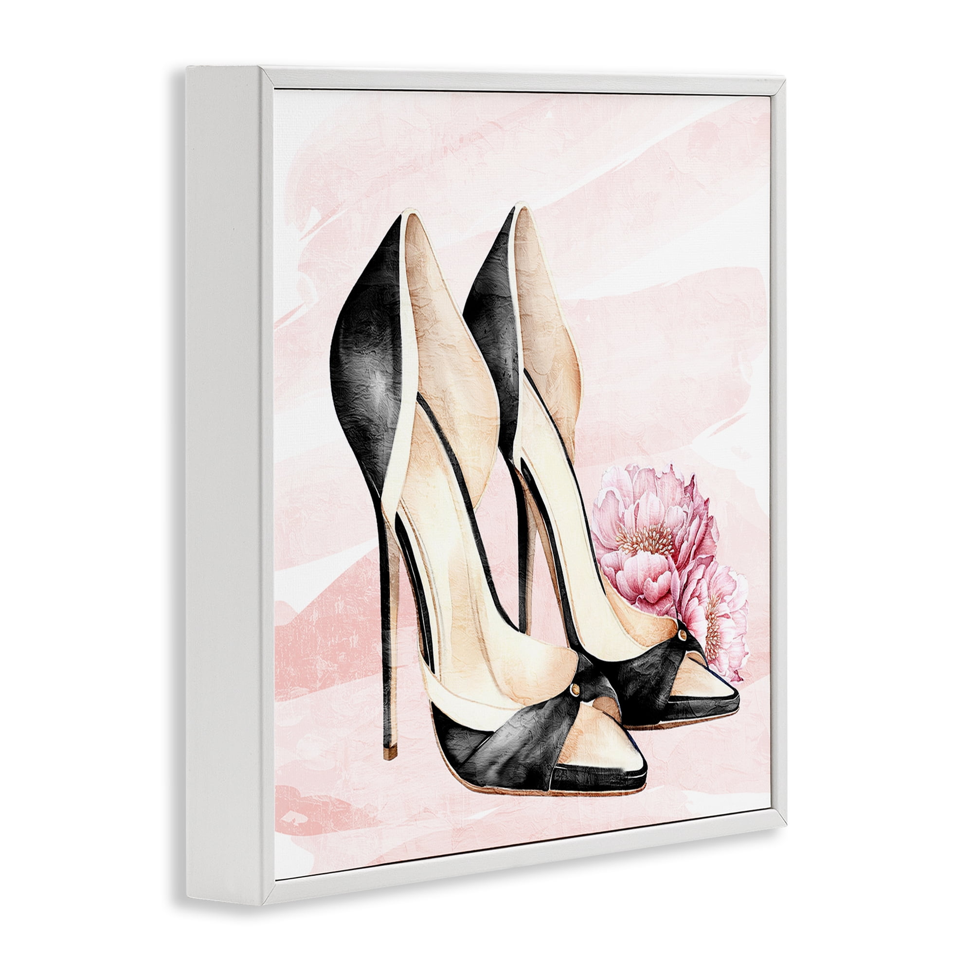 Stupell Industries Glam Time Heels White Framed Giclee Art, design by Kim Allen