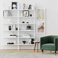 thumbnail image 2 of Nathan James Theo 6-Shelf Tall Bookcase Wall Mount Bookshelf White Wood with White Metal Frame White, 2 of 10