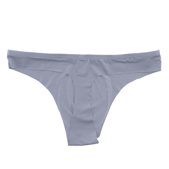 Xijirk Mens Underwear,Thong Underwear Seamless Low Rise Ice Silk Breathable Pouch Shorts Lightweight Summer Comfort Wear,Men's Underwear,Grey,M