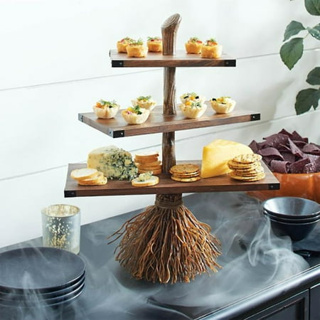 

HRSR Festival Cupcake Stand Creative Broomstick Shape Dessert Stand for Decoration