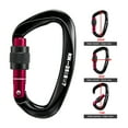 thumbnail image 6 of 25KN Locking Carabiner Clip, Heavy Duty Carabiner for Rock Climbing, Rappelling, Rescue and Outdoor Use, Black, 2 Pack, 6 of 6