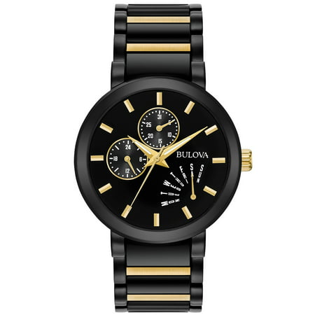 Bulova 98C124 Men's Classic Black Dial Two Tone Bracelet Watch