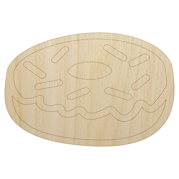 Donut with Sprinkles Wood Shape Unfinished Piece Cutout Craft DIY Projects - 4.70 Inch Size - 1/8 Inch Thick