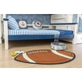 thumbnail image 6 of Furnish My Place Indoor Area Rug for kids - 2 ft. 6 in. x 4 ft., Rust, Football Shape Rug with Jute Backing, 6 of 8