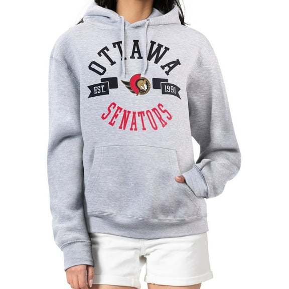 Women's G-III 4Her by Carl Banks Heather Gray Ottawa Senators City Graphic Fleece Pullover Hoodie
