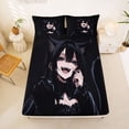 thumbnail image 5 of Erosebridal Traditional Japanese Girl Queen Sheet Sets,Kawaii Cartoon Kitten Bed Set For Kids 4pcs, 5 of 6
