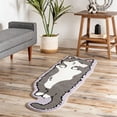 thumbnail image 7 of Cat Tufted Rug, Ngxiha 40X120Cm, Cat Shaped Rug, Irregular Shaped Rugs, Washable Absorbent Non-Slip Fun Animal-Shaped Cartoon Room Floor Mat, Soft Bedside Rugs for Bedroom, Cats Doormat, 7 of 7