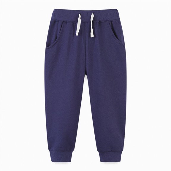 NOLDARES Boys Lightweight Jogger Pants Youth Kids Quick Dry Hiking Active Athletic Pants with Pockets(Navy,12-18 Months)