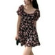 thumbnail image 1 of Mini vestido floral de manga corta, elegante, informal, para mujer, vestido corto floral de verano para fiesta, club, compras, boda, trabajo, vestido floral M, 1 of 14