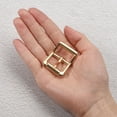 thumbnail image 4 of Uxcell 8Pack 0.87" Single Prong Belt Buckle Square Center Bar Buckles for Leather Craft, Gold, 4 of 7