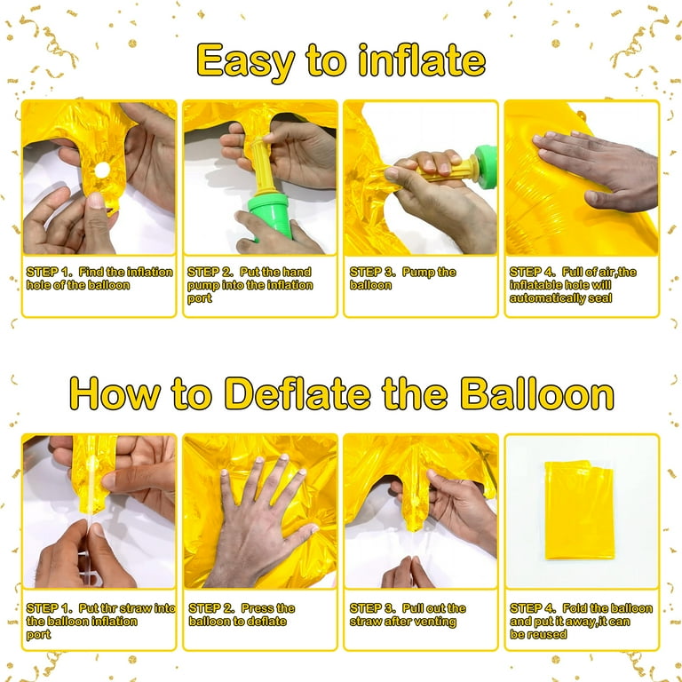 40 Inch Blue Number 7 Foil Balloon With Gold Crown - Large Mylar Helium Balloon