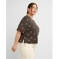thumbnail image 3 of Hanes Originals Womens Cotton Boxy Plus Sizes Rolled Short Sleeves T-Shirt, 3 of 4