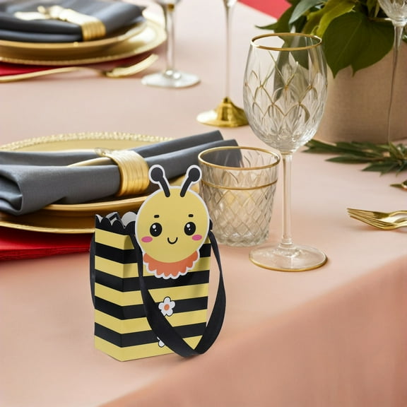 SOPOTUTU 10Pcs Bee Present Bags Portable Multi Color Treat Pouch for Party Decor