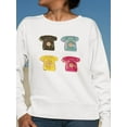 thumbnail image 2 of Pop Art Telephones Sweatshirt Women -Image by Shutterstock, Female Small, 2 of 4