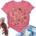 thumbnail image 4 of Womens T Shirt Flower Cute Fashion Printed Short Sleeve Dressy Casual Clothes Pink 3XL, 4 of 5