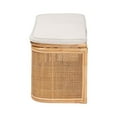 thumbnail image 4 of Pemberly Row Contemporary Bohemian Natural Rattan Storage Bench, 4 of 11