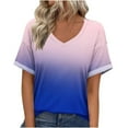 thumbnail image 2 of JMKQLZ T-shirt Décontracté à Manches Courtes Col en V pour Femmes Printemps et Été 2025, 2 of 8