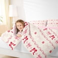 thumbnail image 3 of Erosebridal Kawaii Bow Full Size Comforter Sets, Cute Girl Bedding Sets, Pink Reversible, 1 Comforter and 2 Pillowcases, 3 of 6