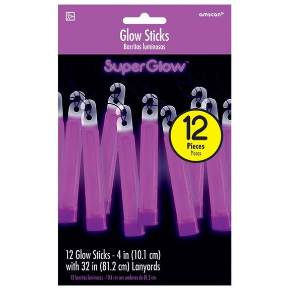 4 Inch Purple Glowsticks - Pack of 12