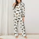 thumbnail image 2 of Balery Cow Conjunto de Pijama con Estampado para Mujer, Conjunto de Dos Piezas con Manga Larga, Ropa de Dormir Suave con Bolsillos, Pijamas Cómodos-Large, 2 of 7