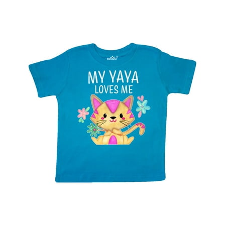 

Inktastic My Yaya Loves Me with Cute Kitten and Flowers Gift Toddler Boy or Toddler Girl T-Shirt