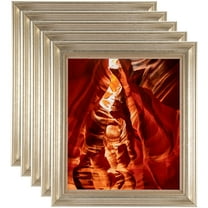 ArtToFrames 8" x 14" Aged White Gold Picture Frame, 8.5x14 inch Silver Wood Poster Frame (WOM-2036), 5 Pack
