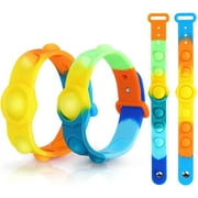 Stress Relief Wristband Fidget Toys, Wearable Push Pop Bubble Sensory Fidget Hand Finger Press Silicone Bracelet Toy