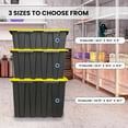 thumbnail image 6 of 12 Gallon Snap Lid Storage Bin Container Tote Box Durable Plastic Black Set of 8, 6 of 11