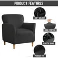 thumbnail image 2 of TOPCHANCES Stretch Velvet Armchair Slipcover, Anti Slip Chair Covers for Living Room, Black, 2 of 5