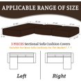 thumbnail image 6 of Sectional Couch Covers for Sofa Cushion L Shaped Couch Cover Washable Soft Couch Cushion Covers Stretch Sofa Slipcovers with 2 Pcs Pillowcases(3-Piece 2 Seater + 1 Chaise, Brown), 6 of 14