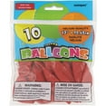 thumbnail image 2 of Unique Industries Latex 12" Red Solid Print Birthday Balloons, 10 Count, 2 of 3