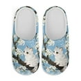 thumbnail image 2 of Psesaysky Women's Slippers Cute Kitty Floral Print Fuzzy House Slippers for Women Indoor Closed Toe Slide for Ladies Bedroom Shoes, Size 6-7, 2 of 7