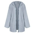 thumbnail image 6 of Womens Fleece Shacket Jackets Lined Oversized Winter Warm Coat Hooded Long Sleeve Open Front Coatigan Jacket, 6 of 9