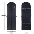 thumbnail image 2 of Bolsa para ropa de 60 x 180 cm, larga, de alta calidad, de tela transpirable, para trajes, vestidos, abrigos, chaquetas, camisas, vestidos de noche, bolsa para guardar trajes, color negro, 1 pieza, 2 of 2