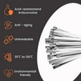 thumbnail image 5 of 100PCS 8 Inch Metal Cable Zip Ties - 304 stainless steel Heavy Duty Self-locking Cable Wire Tie Wrap for Fence Exhaust Wrapping Car Outdoor Canopy Automotive, 5 of 9