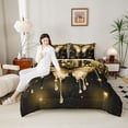thumbnail image 4 of Homewish Romantic Butterfly Animal Bedding Comforter Set, Gold Sequin Print Twin Comforter Sets, Couple Anniversary Reversible Bedding Set, Luxury Bedroom Decor, 2-Piece, 4 of 8