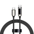 thumbnail image 1 of Methold Cable de datos de aleación 5A 1.2m Pantalla digital 480Mbps Teléfonos móviles Tablet Cable de carga rápida Negro 60W Type2 NO2, 1 of 6