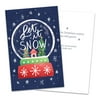 Personalized Cute Whimsical Snow Globe Folded Holiday Greeting Card