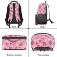 thumbnail image 6 of Yuyamidu Strawberry Axolotl Backpacks for High School Pink Book Bag with Front Pocket & Side Pockets Girls Schoolbags Large Capacity Bookbags, 6 of 7