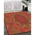 thumbnail image 3 of Ahgly Tapis Rond Lavable en Machine Intérieur Transitionnel Rouge, 7 Pieds Rond, 3 of 7