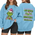 thumbnail image 2 of Womens Christmas Sweatshirts Long Sleeve Funny Cute Xmas Crewneck Pullover 1-Blue M 1, 2 of 5